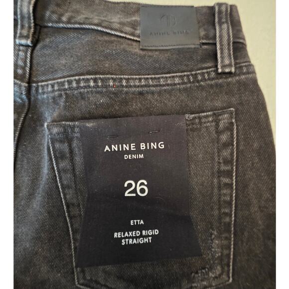 NWT Anine Bing Women's Denim SZ 26 Etta Relaxed Rigid Straight Jean - Picture 4 of 9